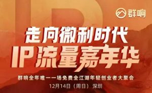 2025ip嘉年华万人12月14深圳线下课，走向微利时代，IP流量嘉年华，实操性极强的商业干货课-琴书聊项目
