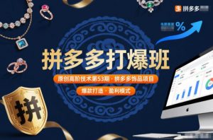 拼多多打爆班原创高阶技术第53期，拼多多饰品项目-琴书聊项目