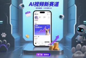 AI视频新赛道，宠物播客仅注册5天涨粉2W，收益非常可观-琴书聊项目