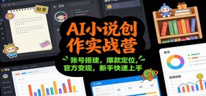 AI小说创作实战营：账号搭建，爆款定位，官方变现，新手快速上手-琴书聊项目