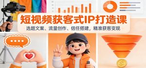 短视频获客式IP打造课：选题文案、流量创作、信任搭建，精准获客变现-琴书聊项目