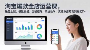 淘宝爆款全店运营课2.0，选品上架、极致数据、店铺矩阵，系统教学，实现单店月利润破5万+-琴书聊项目