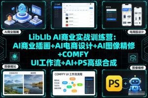 LibLIb AI商业实战训练营:AI商业插画+AI电商设计+AI图像精修+COMFY UI工作流+AI+PS高级合成-琴书聊项目