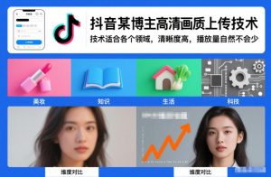 抖音某博主视频高清画质上传技术，技术适合各个领域，清晰度高，播放量自然不会少-琴书聊项目