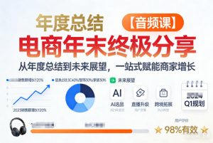 电商年未终极分享，从年度总结到未来展望，一站式赋能商家增长【音频课】-琴书聊项目