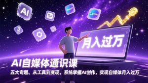 AI自媒体通识课，五大专题、从工具到变现，系统掌握AI创作，实现自媒体月入过万-琴书聊项目