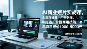 AI商业短片实战课，全流程拆解、广告制作、IP打造，掌握商用技能，单项目报价1000-5000元-琴书聊项目