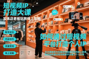 短视频ip打造大课,实体店老板玩转线上攻略-琴书聊项目