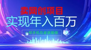 2026年通过“卖项目”实现年入百个W，一部手机在家就能做【揭秘】-琴书聊项目