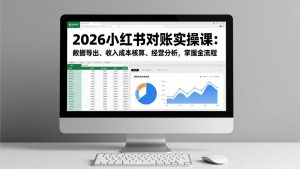 2026小红书对账实操课：数据导出、收入成本核算、经营分析，掌握全流程-琴书聊项目