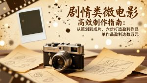 剧情类微电影高效制作指南：从策划到成片，六步打造盈利作品，单作品盈利达数万元-琴书聊项目
