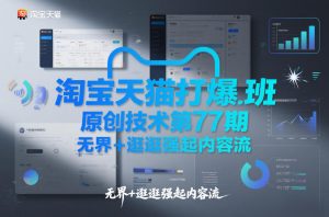 淘宝天猫打爆班原创技术第77期，无界+逛逛强起内容流-琴书聊项目