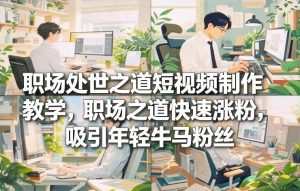 职场处世之道短视频制作教学，职场之道快速涨粉，吸引年轻牛马粉丝-琴书聊项目