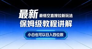 最新最悟空直搜拉新玩法保姆级教程讲解，小白也可以日入四位数-琴书聊项目