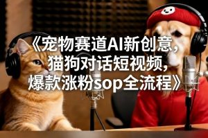 宠物赛道AI新创意,猫狗对话短视频,爆款涨粉sop全流程-琴书聊项目