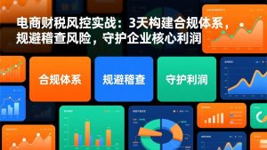 电商财税风控实战:3天构建合规体系,规避稽查风险,守护企业核心利润-琴书聊项目