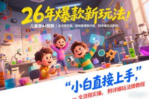 26年爆款新玩法，儿童科普AI视频，全流程实操，轻松做爆款内容，小白直接上手，附详细玩法教程-琴书聊项目