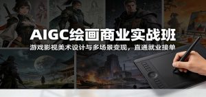 AIGC绘画商业实战班：游戏影视美术设计与多场景变现，直通就业接单-琴书聊项目
