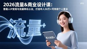 2026流量&商业设计课：普通人IP变现与流量转化心法，打造年入50万+可持续个人事业-琴书聊项目