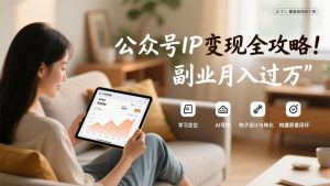 公众号IP变现全攻略，学习定位、AI写作、钩子设计与转化，构建获客闭环，副业月入过万-琴书聊项目