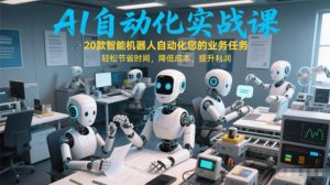 AI自动化实战课：20款智能机器人自动化您的业务任务，轻松节省时间，降低成本，提升利润-琴书聊项目