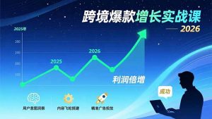 跨境爆款增长实战课，教授用户意图洞察、内容飞轮搭建、精准广告投放，助力卖家2026年利润倍增-琴书聊项目