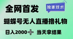 2026最新蝴蝶号无人直播掘金，独家技术，全网首发小白做了一个月收益3W，长期稳定可做【揭秘】-琴书聊项目