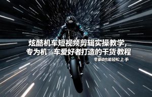 炫酷机车短视频剪辑实操教学，专为机车爱好者打造的干货教程，零基础也能轻松上手-琴书聊项目