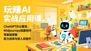 玩赚AI实战应用课，ChatGPT办公提效、Midjourney绘画创作，零基础掌握，助力效率与收入双提升-琴书聊项目