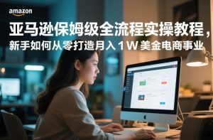 亚马逊保姆级全流程实操教程，新手如何从零打造月入1W美金电商事业-琴书聊项目