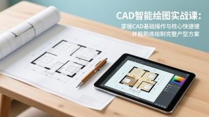CAD智能绘图实战课：掌握CAD基础操作与核心快捷键，并能熟练绘制完整户型方案-琴书聊项目