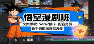 悟空漫剧班：文案爆款+Sora2抽卡+配音剪辑，新手也能做爆款漫剧-琴书聊项目