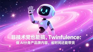 非技术党也能搞!Twinfluence:做 AI 分身产品牌内容,省时间还能带货-琴书聊项目