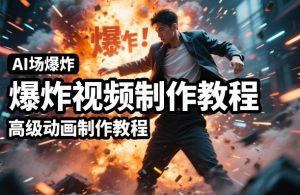 AI场景爆炸视频制作教程，利用人物实拍视频制作出高级的动画特效-琴书聊项目
