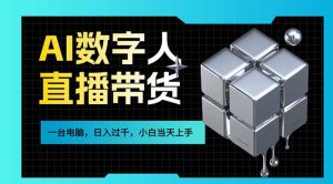 AI数字人直播带货风口已来，一台电脑在家日入过千，小白当天上手的赚钱技能-琴书聊项目