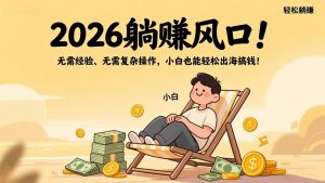 2026躺赚风口!无需经验、无需复杂操作,小白也能轻松出海搞钱!-琴书聊项目