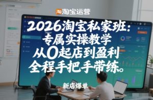 2026淘宝私家班：专属实操教学，从0起店到盈利，全程手把手带练(更新26年2月)-琴书聊项目