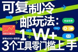 可复制冷邮件玩法：月投50刀賺1W+，新增6000+销售额，3个工具零门槛上手-琴书聊项目