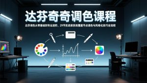 达芬奇调色从零基础到专业进阶，29节实战课系统覆盖节点调色与风格化技巧全流程-琴书聊项目