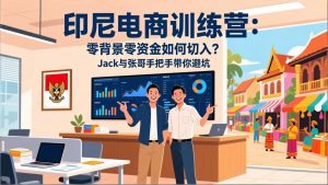 印尼电商训练营：零背景零资金如何切入？Jack与张哥手把手带你避坑-琴书聊项目
