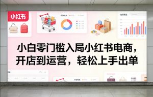 小白零门槛入局小红书电商，开店到运营，轻松上手出单-琴书聊项目