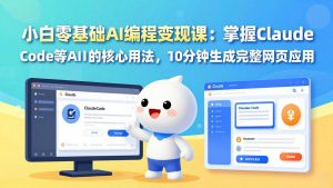 小白零基础AI编程变现课：掌握Claude Code等AI工具的核心用法，10分钟生成完整网页应用-琴书聊项目