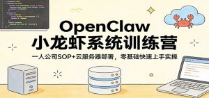 OpenClaw小龙虾系统训练营：一人公司SOP，云服务器部署，零基础快速上手实操-琴书聊项目