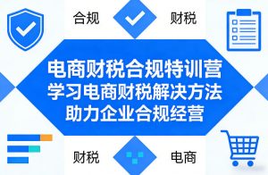 电商财税合规特训营，学习电商财税解决方法，助力企业合规经营-琴书聊项目