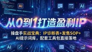 操盘手实战宝典：IP诊断表+发售SOP+AI提示词库，配套工具包直接落地，从0到1打造盈利IP-琴书聊项目
