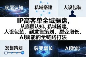 IP高客单全域操盘，从底层认知、私域搭建、人设包装，到发售策划、裂变增长、AI赋能的全链路打法-琴书聊项目