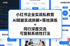 小红书企业实战私教营，AI赋能实战拆解+落地演练+同行深度交流，可复制系统性打法-琴书聊项目