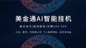 2026风口项目，美金通AI智能挂机，自研项目，当天见收益，小白新手可快速上手-琴书聊项目