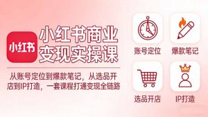 小红书商业变现实操课：从账号定位到爆款笔记，从选品开店到IP打造，一套课程打通变现全链路-琴书聊项目