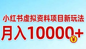 小红书虚拟资料项目最新玩法，月入10000＋-琴书聊项目